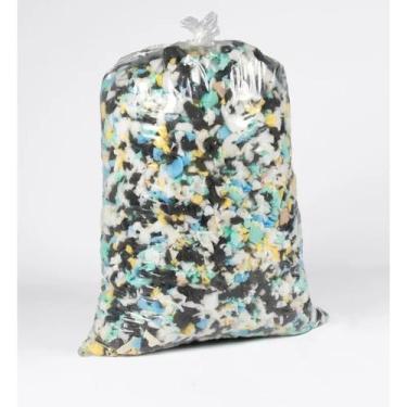 Imagem de Enchimento de Almofada Travesseiro Puff 15kg Flocos de Espuma Antialér