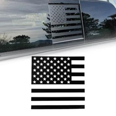 Imagem de AuMoHall Adesivo de vinil para janela central traseira da bandeira americana Tacoma 2016-2022, pré-cortado no centro traseiro, janela deslizante, vidro da bandeira dos EUA, decalque para caminhões