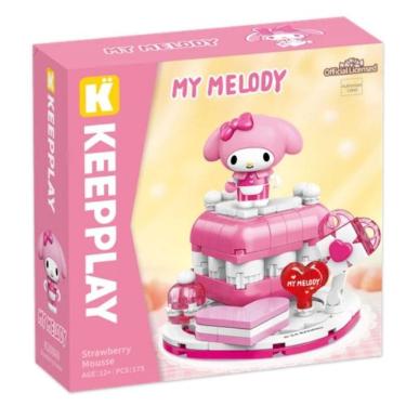 Imagem de Bloco de Montar Keepplay Mousse de Morango My Melody Hello Kitty e Amigos