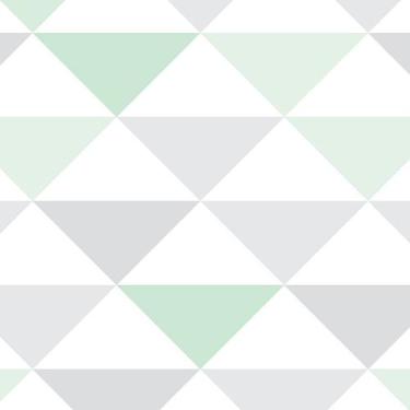 Imagem de Papel de Parede Adesivo Geométrico Triângulos Verde - 120 - Multimpres