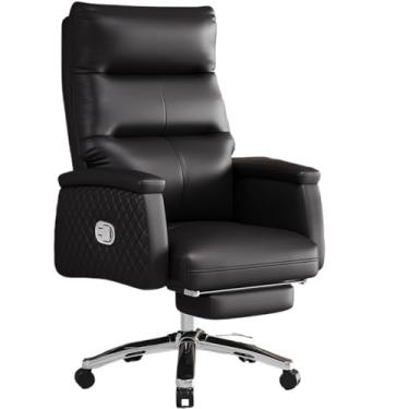 Imagem de YAYAOVP-24927 Cadeira de escritório para móveis, cadeira de escritório confortável, de couro executivo, cadeira giratória reclinável para assento longo, suporte para as costas