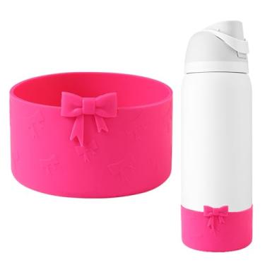 Imagem de GAISHION Bota de arco de silicone compatível com garrafas de água Owala de 946 ml, capa protetora antiderrapante para garrafas de água de aço inoxidável FreeSip, Twist e Flip - Rosa