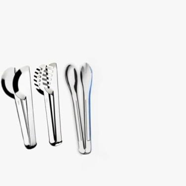 Imagem de Pegador Multiuso para Salada, Pães, Macarrão e Churrasco, Pinça Cozinha e Culinária, Inox Profissional Longo(KIT 3 - UNIVERS. SALADA MASSA)