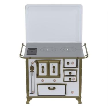 Imagem de Fogão a Lenha GII N 2 Renaissance Branco Cald Buque Saida Esquerda