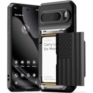 Imagem de VRS DESIGN Damda Glide Pro para Pixel 10 Pro XL (2025) – Capa carteira robusta com suporte de cartão semiautomático resistente [4 cartões] Capa de telefone resistente (Liberty Black)