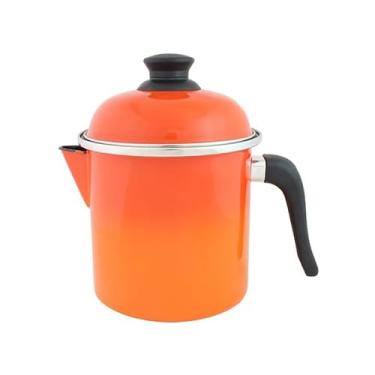 Imagem de Leiteira Esmaltada, Jarra para Ferver Leite, 1,8 L (com Bico)(LARANJA)