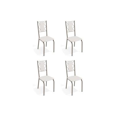 Imagem de Kit 4 Cadeiras Sala Jantar Lisboa 4C076 4 Un Níquel/Courano Branco - Kappesberg