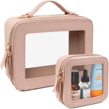 Imagem de Conjunto de bolsas de maquiagem LETGO Clear, bolsa de higiene aprovada
