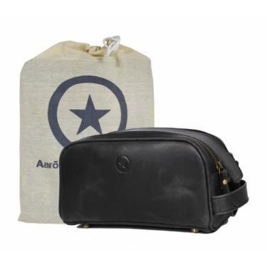 Imagem de Bolsa de viagem para higiene pessoal Aaron Leather Goods Premium Leath