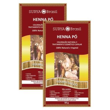 Imagem de Kit 2 Henna Pó Surya Brasil Louro Sueco Kit