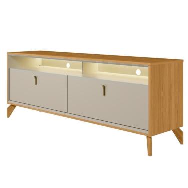 Imagem de Rack Para Sala De Estar Tv 70 Pol Com Led 160cm Naomi L05 Tauari Off White Fosco - Lyam Decor