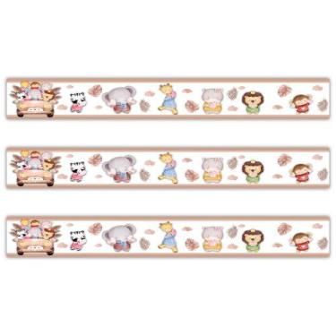 Imagem de Faixa Decorativa Papel Parede Infantil Animais Carro - SHD  Soleil Hom
