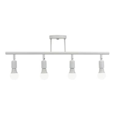 Imagem de Spot Trilho 4 Lâmpadas Sobrepor Direcionável E-27 Branco