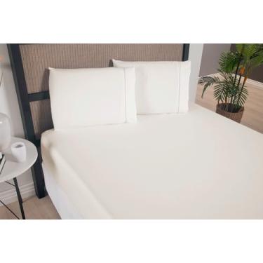 Imagem de Jogo de Lençol 300 Fios Premium Extra Macio - Roupa De Cama Antiácaro, Inclui Lençol Com Elástico (Forro) E Fronhas 3 Pçs Casal King Versatile (Palha)