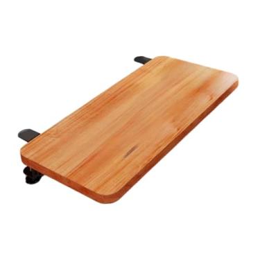 Imagem de Fenteer Prateleira extensível para mesa, bandeja para teclado dobrável para mesa de computador para escritório doméstico, suporte para pulso de fácil, Marrom