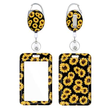 Imagem de Porta-crachá retrátil, lindo padrão de impressão, carretel de crachá com chaveiro, etiqueta de nome, protetor de cartão de identificação vertical para enfermeira, professor de medicina, estudante