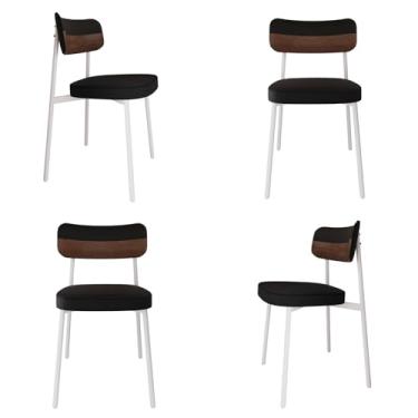 Imagem de 4 Unidades Cadeira Alloa fixa C/4 Pés 50 X 44,7 X 83,8 cm. Pés Brancos