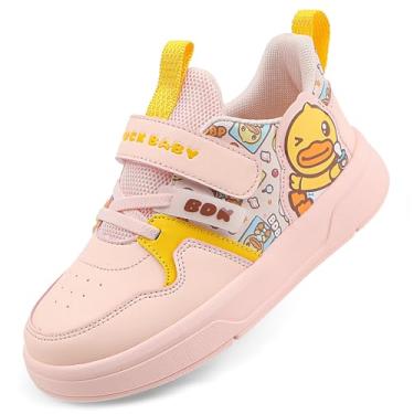 Imagem de BDUCK+ Sapatos infantis para meninas e meninos [confortáveis e modernos] Tênis infantil para crianças pequenas tamanho 6 - Criança grande 1, Rosa pato, 12 Little Kid