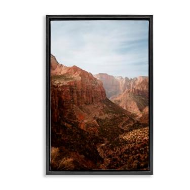 Imagem de Stupell Industries Arte de parede de tirar o fôlego Zion Canyon View preta com moldura flutuante, design por Jade Sharp Photo, 25 x 17