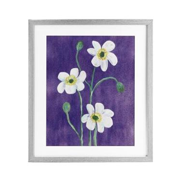 Imagem de Stupell Industries Impressão emoldurada trio de papoulas acrílicas cinza sob vidro, design de Camila Juncos, 40,6 x 33,5 cm