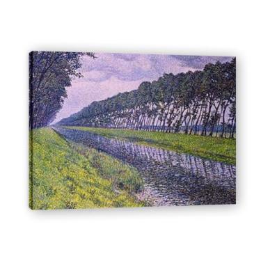 Imagem de Canal In FlandersThéo van Rysselberghe: Impressão em tela neoimpressionista belga chave 40 x 52 cm emoldurada