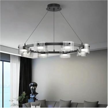 Imagem de WLHAZMWY Luminária pendente Moderna Sala de Jantar Luzes Pendentes Iluminação Interna Lâmpada de Teto Luz Pendurada Lustres Led para Iluminação de Vida (RC Controle Remoto, 10 Cabeças)