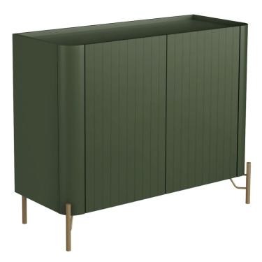 Imagem de Aparador Buffet Sala de Jantar 2 Portas Brise Pés Industrial Dourado Naim I03 Musgo - Lyam Decor