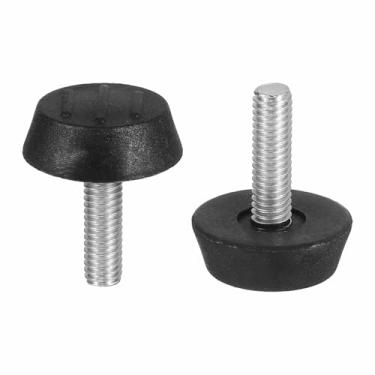 Imagem de DTGN M6 x 20 x 25 mm (DxLxOD) Pés niveladores deslizantes para móveis - Pacote com 120 - Bom para móveis - Niveladores de móveis com rosca ajustável - Preto