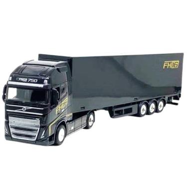 Imagem de Miniatura Caminhão Baú Volvo Fh16 1/43 Preto Bburago 31461
