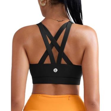 Imagem de Sutiã esportivo RUNNING GIRL Criss-Cross Medium Support Preto