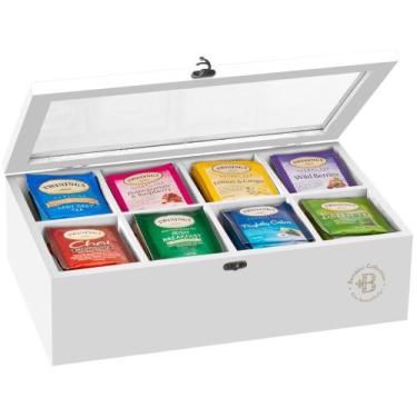 Imagem de Organizador de Bolsitas de Té Bambüsi Caja de Té de Bambú Blanca