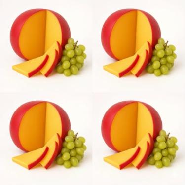 Imagem de Queijo tipo Reino Gouda Bola da Região da Serra Minas Canastra, (Kit com 4 Queijos, 1,8kg)