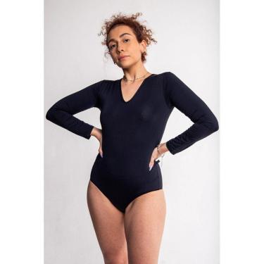 Imagem de Under Soft - Body Decote Em V Manga Longa/Preto Gg