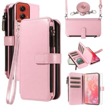 Imagem de Asuwish Capa de telefone para Motorola Moto G Stylus 5G 2024 capa com protetor de tela de vidro temperado e cordão com zíper carteira suporte para cartão suporte protetor acessórios de celular G5