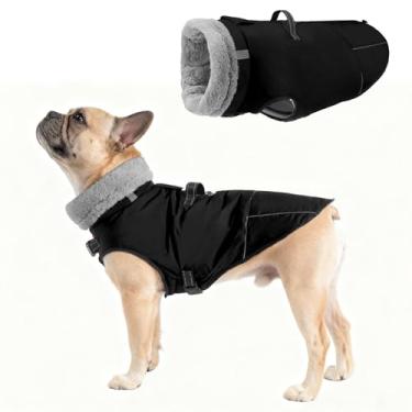 Imagem de Mihachi Casaco para cães médios, casaco de inverno quente para cães à prova d'água com arnês embutido colete de lã refletivo para animais de estimação, casaco de inverno para filhotes de cachorro com