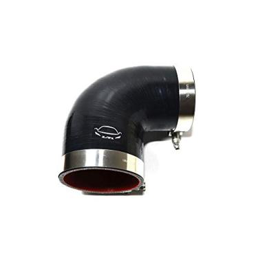 Imagem de LTI Universal 76mm-89mm 4-Ply Reforçado Alto Desempenho 7.6 cm-8.9 cm ID 90 Graus Cotovelo Redutor de Silicone Acoplador de Mangueira com Parafuso T Braçadeira T304 Aço Inoxidável (7.6 cm-8.9 cm PRETO