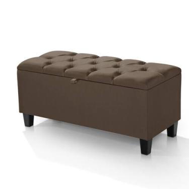 Imagem de Recamier Sara Queen Baú Calçadeira Caixa Brinquedos Estofada - Lojas G