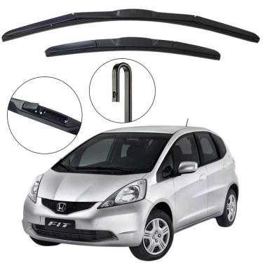 Imagem de Kit Palheta Dianteira Fit 2004 a 2008 Limpador de Parabrisa de Silicone