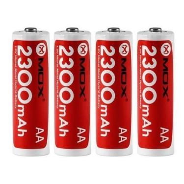 Imagem de 1 Cartela Pilha Aa Mox Recarregável 2300mah Com 4 Unidades