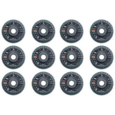 Imagem de Kit Disco Flap 4.1/2 Zirconio Gr 80 Costado Plástico Performance 12 Un