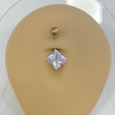 Imagem de Banana aço cirúrgico bola e quadrado cristal - no-brand, 5MM E 8MM