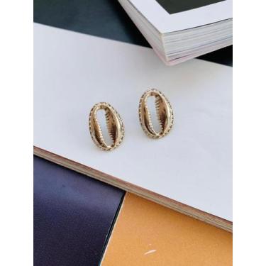 Imagem de Brincos folheados ouro e prata modelo búzios tendência Praia - dondoca