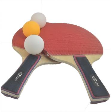 Imagem de Raquete Ping Pong Tenis Mesa Anatômico Madeira Borracha 2und