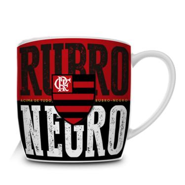 Imagem de Caneca Porcelana Premium BrasFoot Flamengo 300ML Urban Licenciada Branco