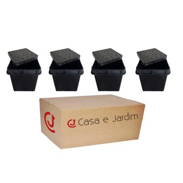 Imagem de Kit 4 Caixa Com Tampa P/ Aterramento Inspeção 25cm Reforçada
