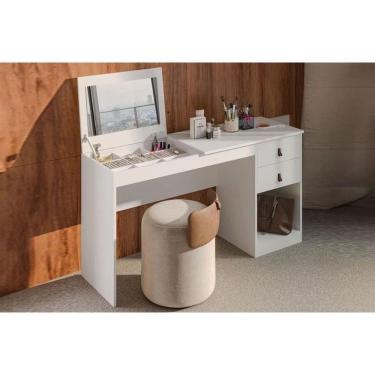 Imagem de Penteadeira Infantil Versa Home C- Espelho E 2 Gavetas Branco - Telasul