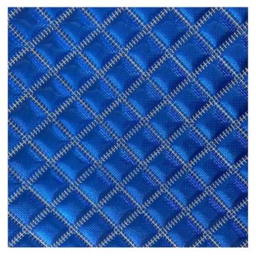 Imagem de Tecido de couro sintético, couro sintético, vinil, material de pano, estofamento, forro de carro, tecido elástico, couro sintético, estofamento vendido por metro (azul, 1,55 x 5 m)