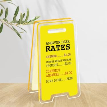 Imagem de Presentes engraçados do escritório da equipe do chefe - Tarifas de secretária de atendimento engraçadas presente de mordaça de placa de escritório para decoração de cubículo de colega de trabalho para