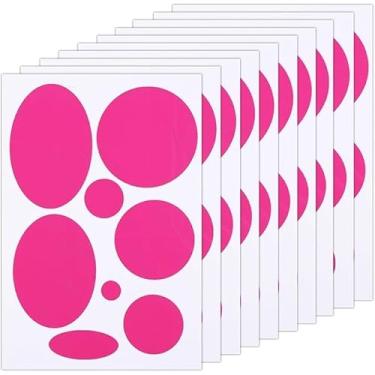 Imagem de 10 folhas/80 peças de remendos de jaqueta, remendo de reparo de tecido de nylon impermeável de tamanhos diferentes, fita adesiva redonda oval de reparo de roupas para jaqueta, mochila, saco de dormir