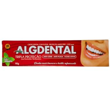 Imagem de Creme Dental Algdental – Branqueador e Refrescante com Flúor, Cálcio e Bicarbonato | Previne Cáries, Protege o Esmalte e Garante Hálito Fresco | 90g – ALGSUN | 1 Unidade